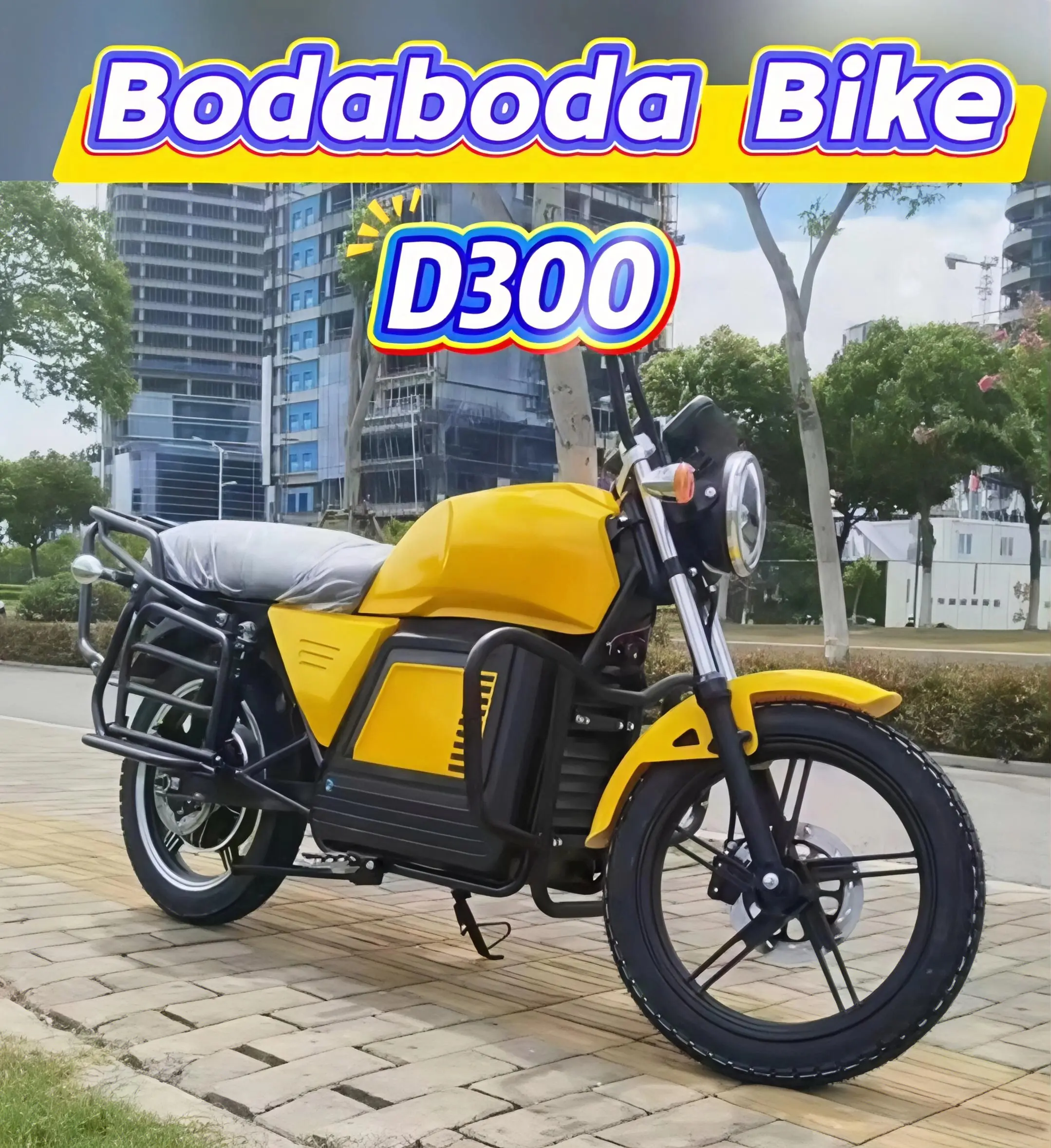 【Enhanced Configuration】D300 Two Interchangeable Battery|2000W Electric Motorcycle for BodaBoda|200km Long Range|72V Lithium Battery